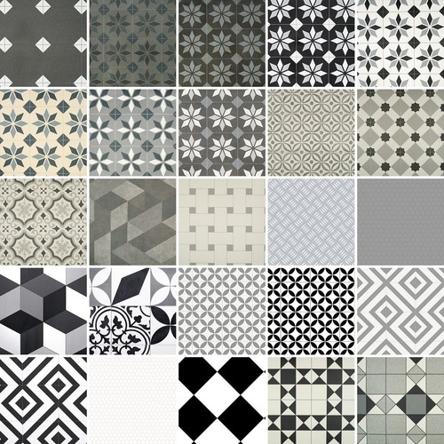 Grey black patterned - grey,