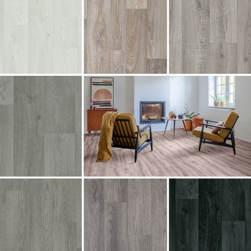 Grey wood plank effect - grey,