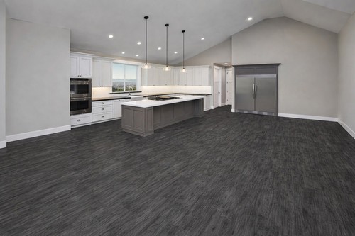 Dark grey wood plank effect - grey,