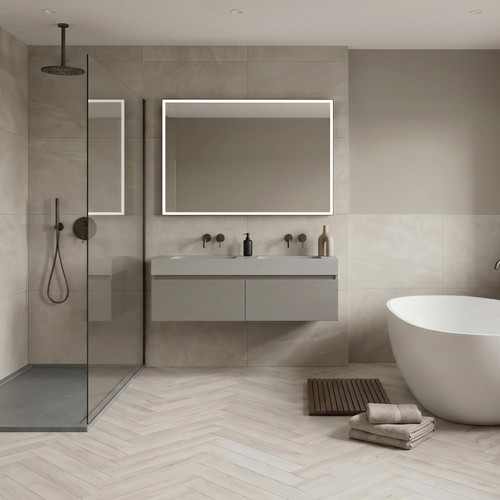 Ivory luxury herringbone - herringbone, click